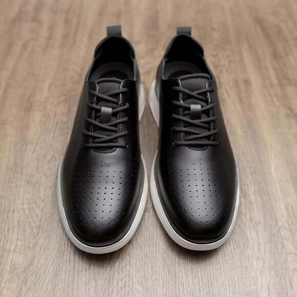 Bruno Marc Men\'s Leather Black/White Fashion Sneakers Oxfords Casual Shoes main image 7